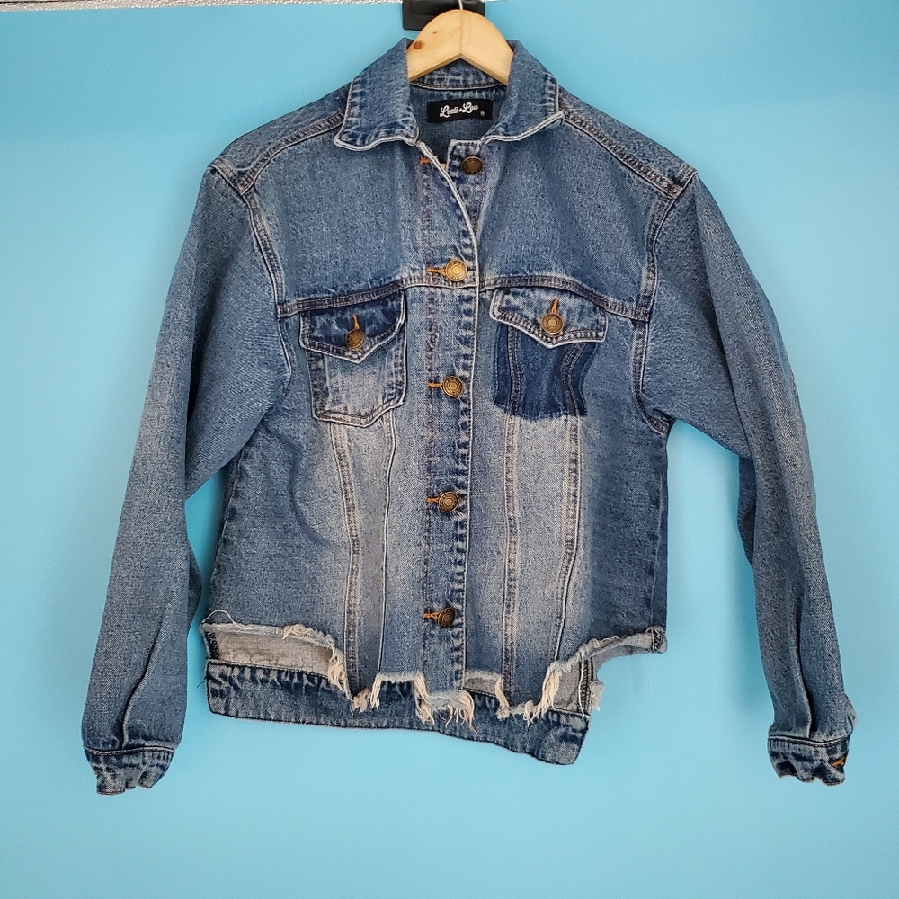 Leeli + Lou Jean Jacket Size Medium Jagged Hem